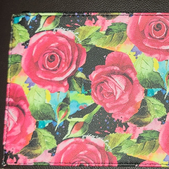 JUICY COUTURE FLORAL ROSES ROSE CLUTCH WRISTLET POUCH TRAVEL ID WALLET BAG 🌹 - Picture 8 of 16
